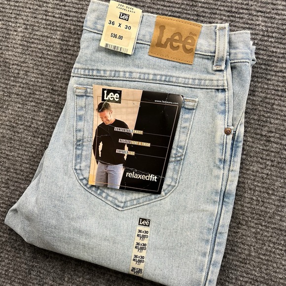 Mr. Lee Men's Size 36X30 Relaxed Denim Eurobleached Jeans Y2K Deadstock Tags USA - Picture 1 of 9